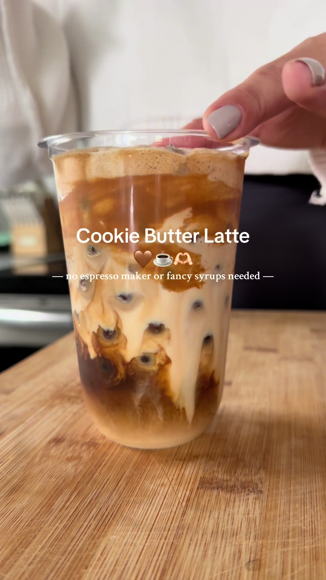 Editorial coffee and condensed milk drink on kitchen counter